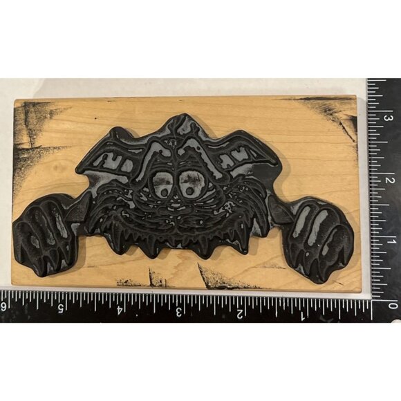 Vintage 1993 Monster Wood Mounted Rubber Stamp By Stamp Oasis 3161 HAlloween - Picture 2 of 4